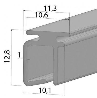 ALUTECH KPU55/R: Профиль замковый KPU55/R (цв. 00) фотография